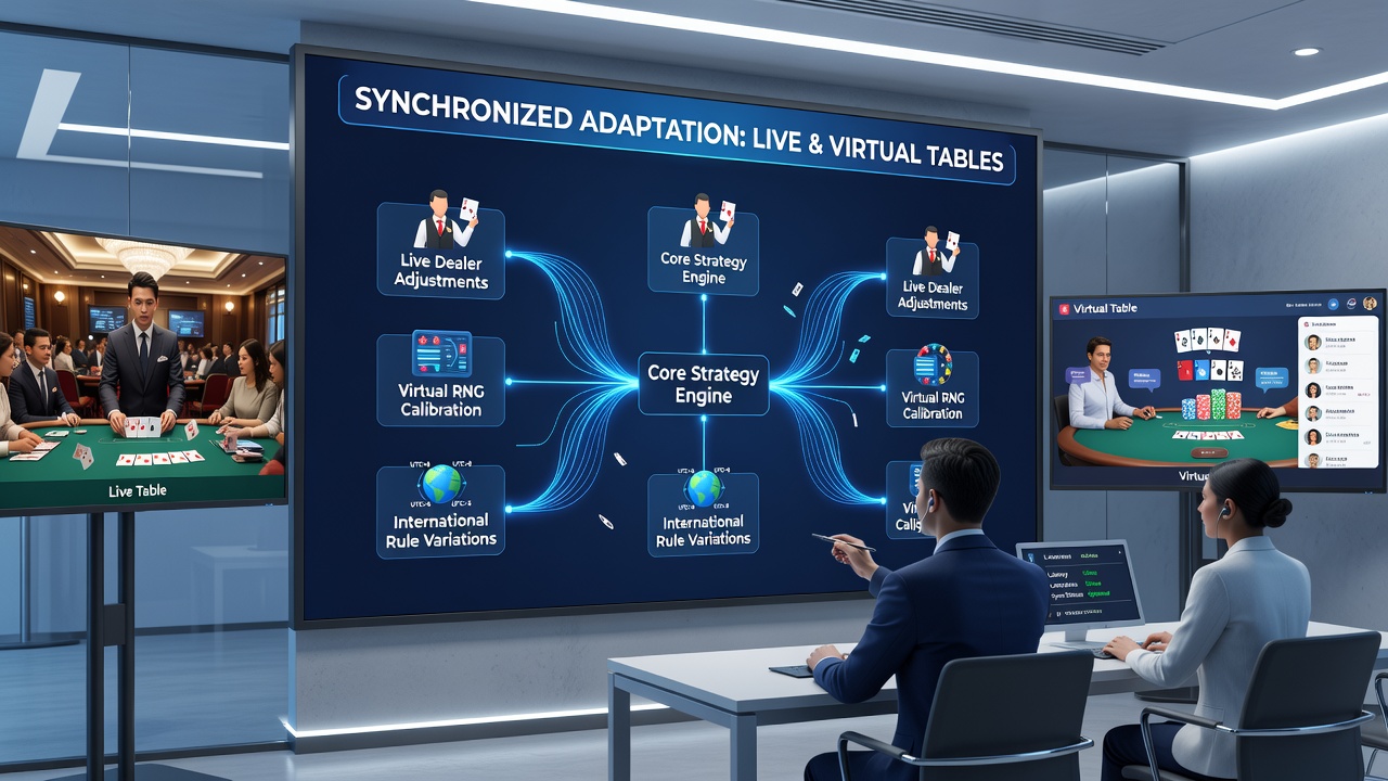 Anpassung von Blackjack-Strategien in synchronisierten Live- und virtuellen Umgebungen