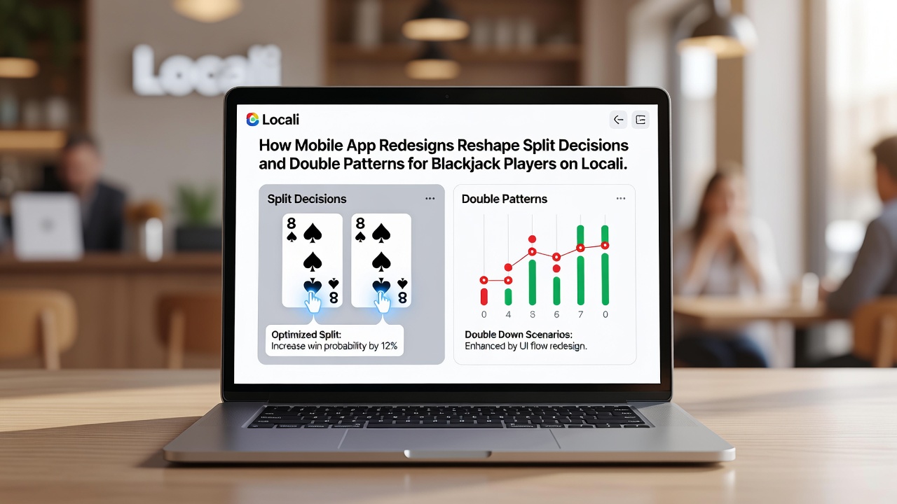 Vergleich zweier Blackjack-App-Versionen mit unterschiedlichen Button-Layouts für Double-Aktionen